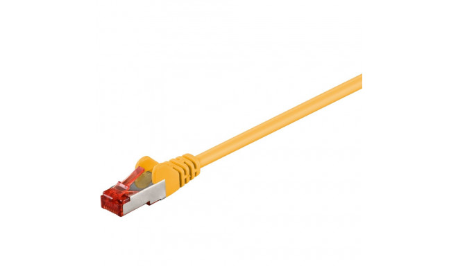 Cat6 Network cable, LS0H, S/FTP 2x shielded: PIMF + braid shield 2xRJ45 plug yellow 1m