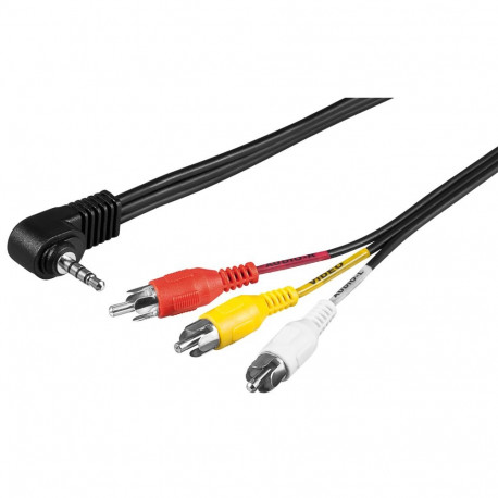 3.5mm 4 pin angled plug - 3xRCA plug, 1.5m