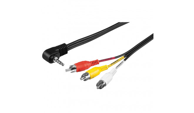 3.5mm 4 pin angled plug - 3xRCA plug, 1.5m