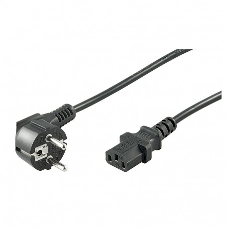 220V Toitekaabel 2.5m, must, CEE 7/7 pistik nurgaga - C13