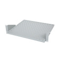 Fixed shelf 19´´ 400mm, 2U, with movable ears RAL 7035 grey