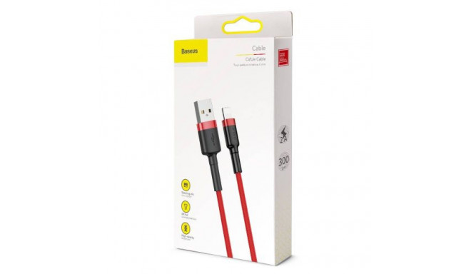 Baseus Lightning Cafule Cable 2A, 3m Red/ Black (CALKLF-R09)