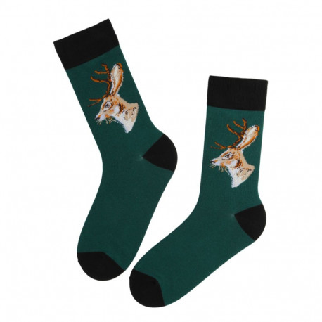 SOKISAHTEL CASPIAN tumerohelised hirvedega puuvillased sokid 444