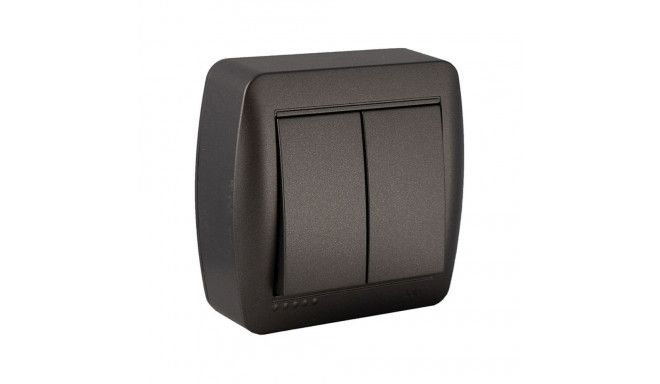 Double Toggle Switch Solera Mural 7,4 x 7,2 x 2,8 cm 250 V 10 A Graphite