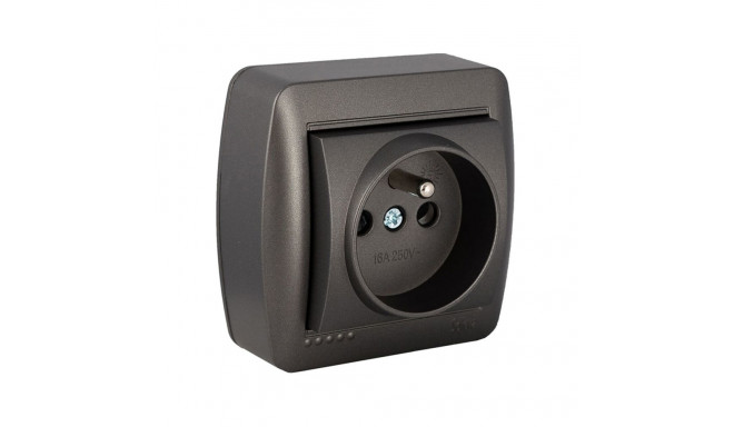 Plug socket Solera Mural 2p+t Graphite 16 A 250 V French