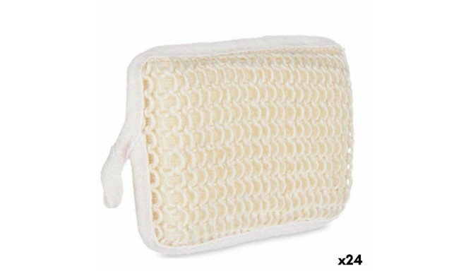 Body Sponge White Beige 11 x 16,5 x 3 cm (24 Units)