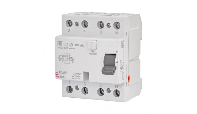 RELAY CURR LEAK 4P 40 A 30 MA EFI-P4