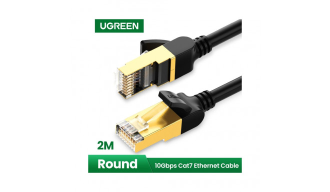 Cable F/FTP CAT7 with 2xRJ45 plugs 2m black NW107 UGREEN