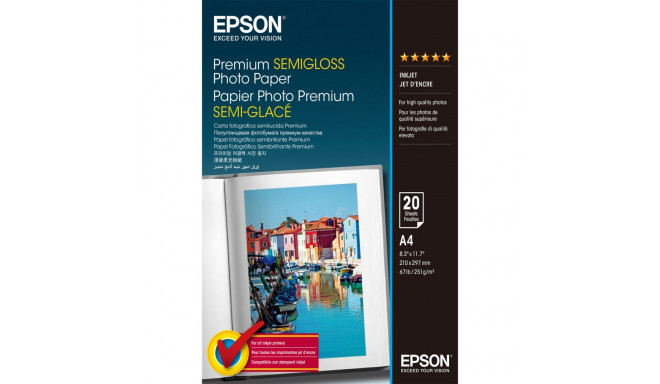 Glossy Photo Paper Epson Premium Semigloss Photo Paper 20 Sheets 251 g/m² A4
