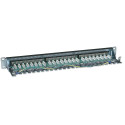 Intellinet Patch Panel, Cat6, FTP, 24-Port, 1U, Shielded, 90° Top-Entry Punch-Down Blocks, Black