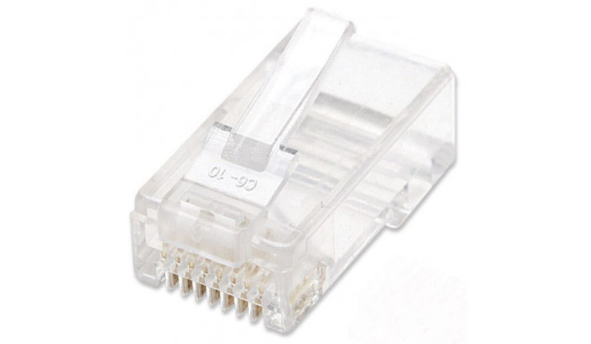 Intellinet RJ45 Modular Plugs, Cat6, UTP, 2-prong, for stranded wire, 15 µ gold plated contacts, 100