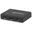 Manhattan HDMI Splitter 4-Port (Compact), 4K@30Hz, Displays output from x1 HDMI source to x4 HD disp