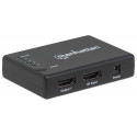 Manhattan HDMI Splitter 4-Port (Compact), 4K@30Hz, Displays output from x1 HDMI source to x4 HD disp