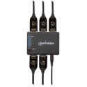 Manhattan HDMI Splitter 4-Port (Compact), 4K@30Hz, Displays output from x1 HDMI source to x4 HD disp