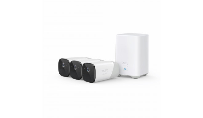 Eufy eufyCam 2 Pro 3-Cam Kit Bullet IP security camera Indoor &amp; outdoor 2048 x 1080 pixels W