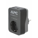 APC PME1WU2B-GR surge protector Black, Grey 1 AC outlet(s) 230 V