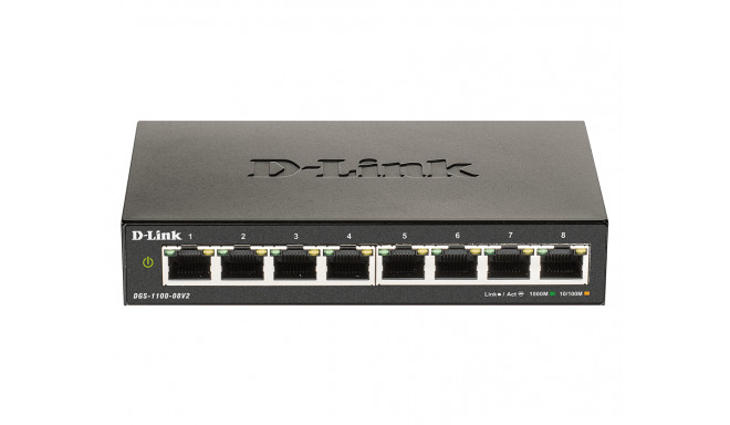 D-Link DGS-1100-08V2 network switch Managed L2 Gigabit Ethernet (10/100/1000) Black