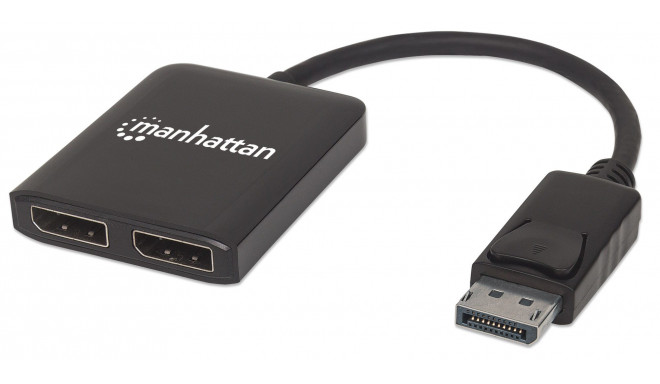 Manhattan DisplayPort 1.2 to 2-Port DisplayPort 1.2 Splitter Hub with MST, 4K@30Hz, USB-A Powered, V