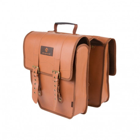 Pakiraamikott M-WAVE Amsterdam Double L, 15 L, kunstnahast, pruun