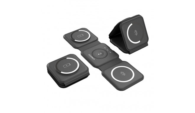 Choetech 3 in 1 Foldable Magnetic Wireless Charging Station T588 F (Black)