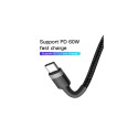 Baseus Type-C - Type-C cable Cafule PD2.0 60W Flash charge (20V 3A) 1m Gray/Black (CATKLF-GG1)