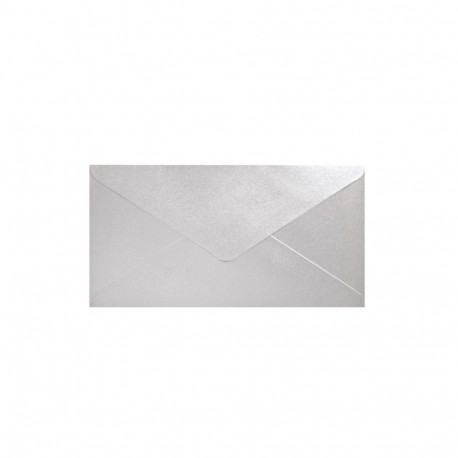Metallik ümbrik Pearl Light Silver 80x160mm - 10tk