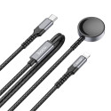 HOCO wireless charger 2in1 Type C for Apple Watch + charging cable Lightning PD QC 3A CW54 1,2 m bla
