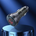 HOCO car charger 2 x Type C with digital display + cable Type C to Lightning PD QC3.0 3A 60W transpa