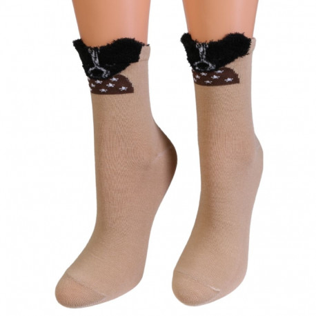 SOKISAHTEL BIRJO pruunid koertega puuvillased sokid 444