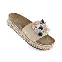 S.Barski W OLI260 beige platform flip-flops with beads (36)