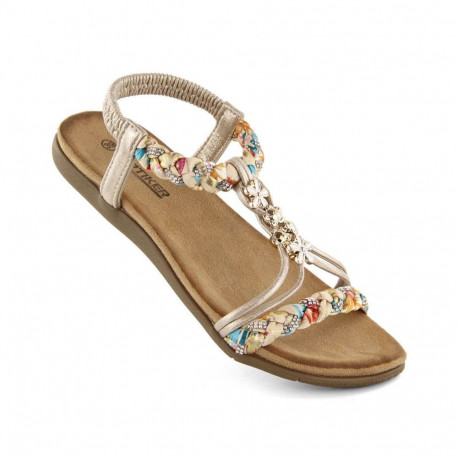 Comfortable slip-on sandals Artiker W HBH76A, beige (37)