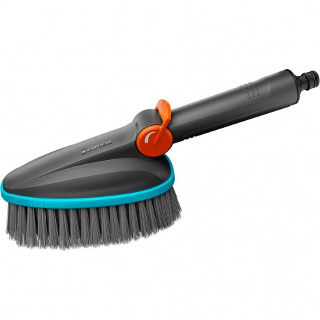 GARDENA Cleansystem hand brush M soft, washing brush (grey/turquoise, all-round soft plastic strip)
