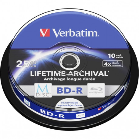 Verbatim M-DISC BD-R 4x 25 GB, Blu-ray blanks (4x, 10 pieces, printable)