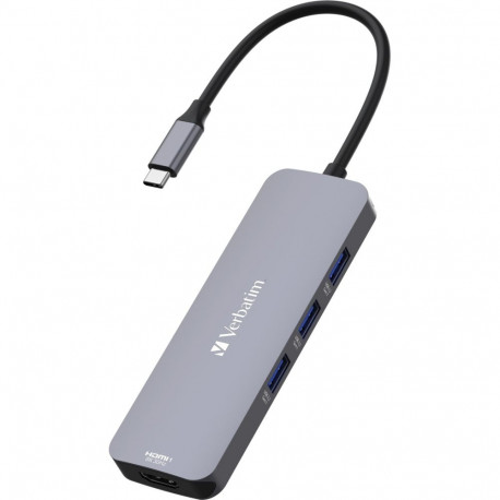Verbatim USB-C Pro multiport hub CMH-08, 8 port, docking station (grey, 2x HDMI, 3x USB-A, USB-C PD,