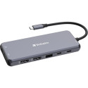 Verbatim USB-C Pro multiport hub CMH-14, 14 port, docking station (grey, 2x HDMI, VGA, RJ-45, 5x USB