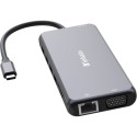 Verbatim USB-C Pro multiport hub CMH-14, 14 port, docking station (grey, 2x HDMI, VGA, RJ-45, 5x USB
