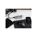 DeLOCK USB 10 Gbps hub with 4 USB Type-A ports + 1 quick charging port, USB hub (grey, incl. power s