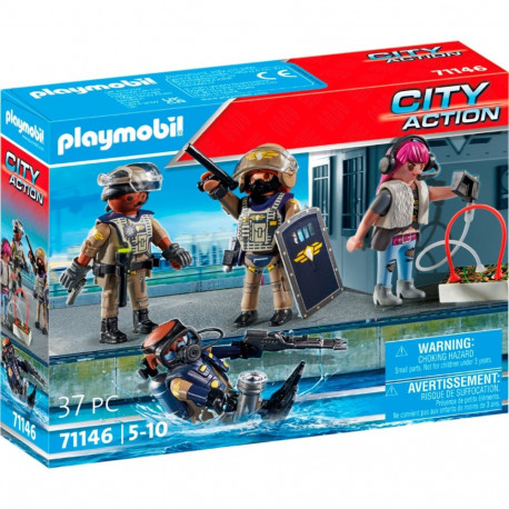 PLAYMOBIL 71146 City Action SWAT Figure Set, Construction Toy