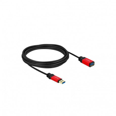 USB 3.2 Gen 1 Verlängerungskabel, USB-A Stecker > USB-A Buchse (schwarz/rot, 5 Meter, SuperSpeed)