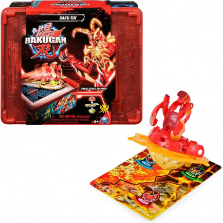 Bakugan 2023 Baku-Tin mit Special Attack Mantid (mit Aufbewahrungsbox, Actionfigur und Sammelkarten)