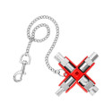 KNIPEX universal key 00 11 06, socket wrench (silver/red, for common cabinets and locking systems)