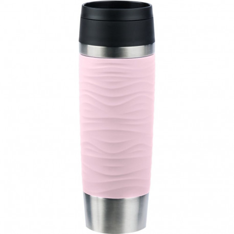TRAVEL MUG Waves Grande Thermobecher (hellrosa/edelstahl, 0,5 Liter)