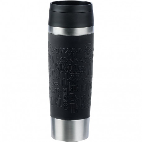 Emsa TRAVEL MUG Classic Grande thermal mug (black/stainless steel, 0.5 liters)
