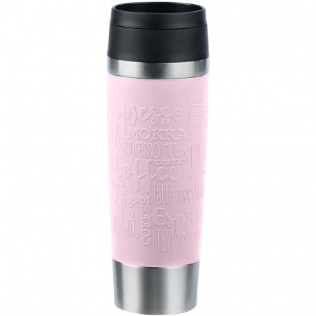 Emsa TRAVEL MUG Classic Grande thermal mug (light pink/stainless steel, 0.5 liters)