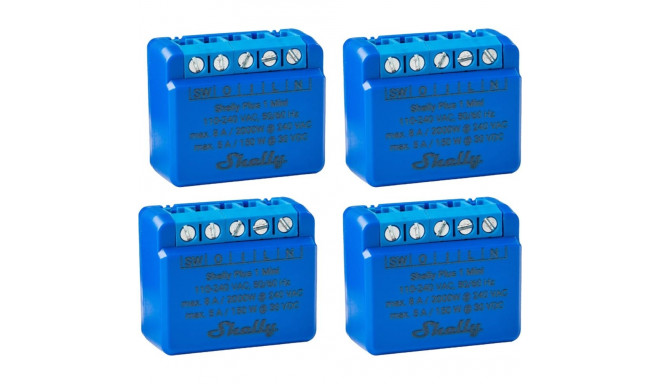 Shelly Plus 1 Mini Gen3 Economy Pack, Relay (Blue, Pack of 4)