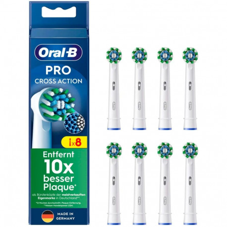 Oral-B harjapead Pro Cross Action 8-pakk, valge