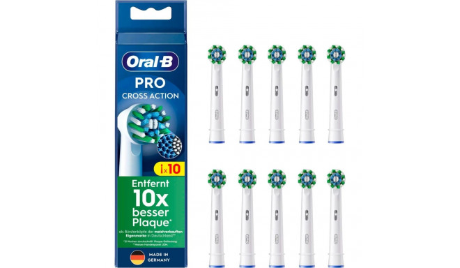 Braun Oral-B Pro Cross Action brush heads pack of 10 (white)