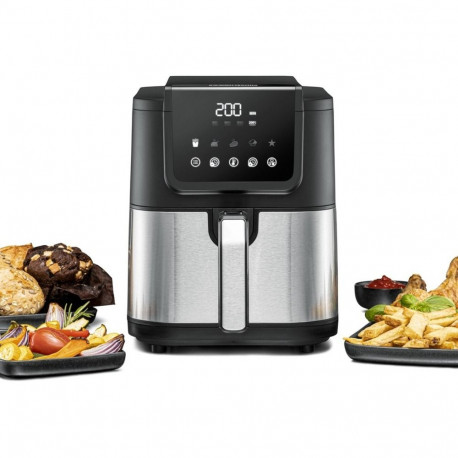 Heißluftfritteuse FRH 1500 XL (schwarz/edelstahl, 1.500 Watt, Korb 5 Liter)