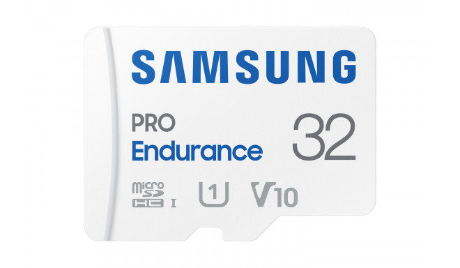 SAMSUNG PRO Endurance 32 GB microSDHC (2022), memory card (white, UHS-I U1, Class 10, V10)