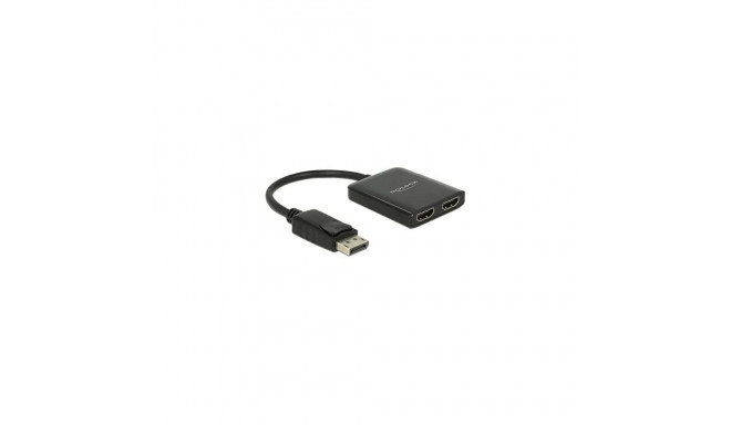 DisplayPort jaotur 1.4 > 2x HDMI MST 20cm kaabel, must